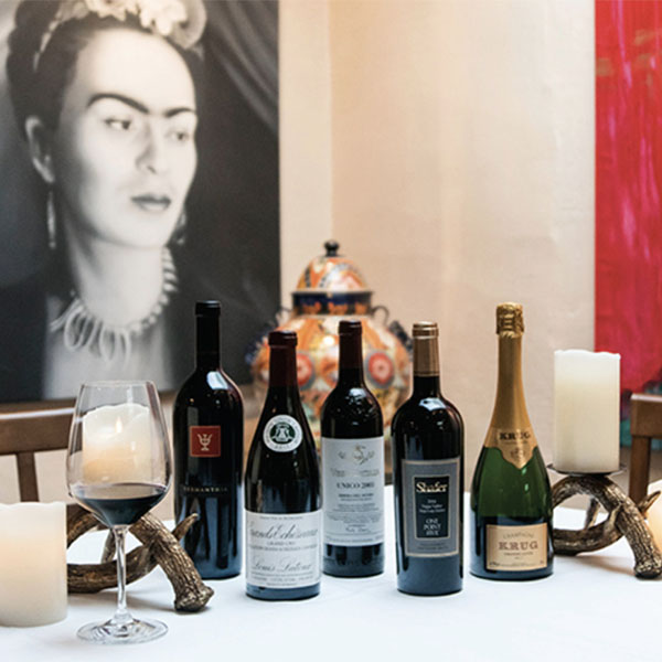 sazon restaurant, frida and wine bottles